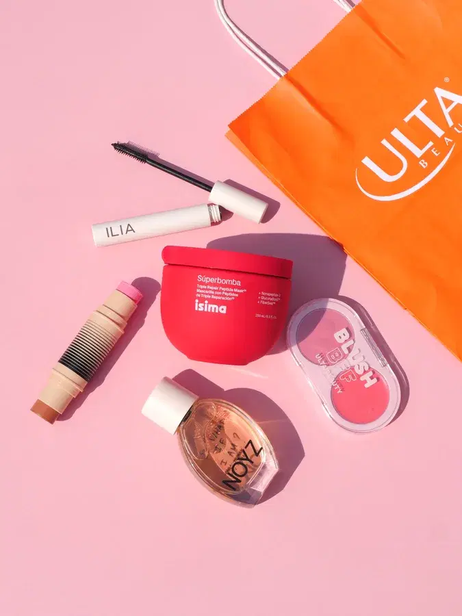 Ulta Beauty product flat lay.